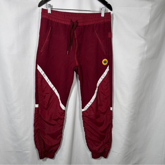 KITH Jackson Pant nylon overlay joggers Landmarks Collection Large burgundy - Picture 4 of 15